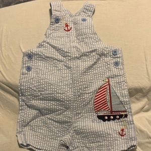 Linen Nautical Overall Shorts